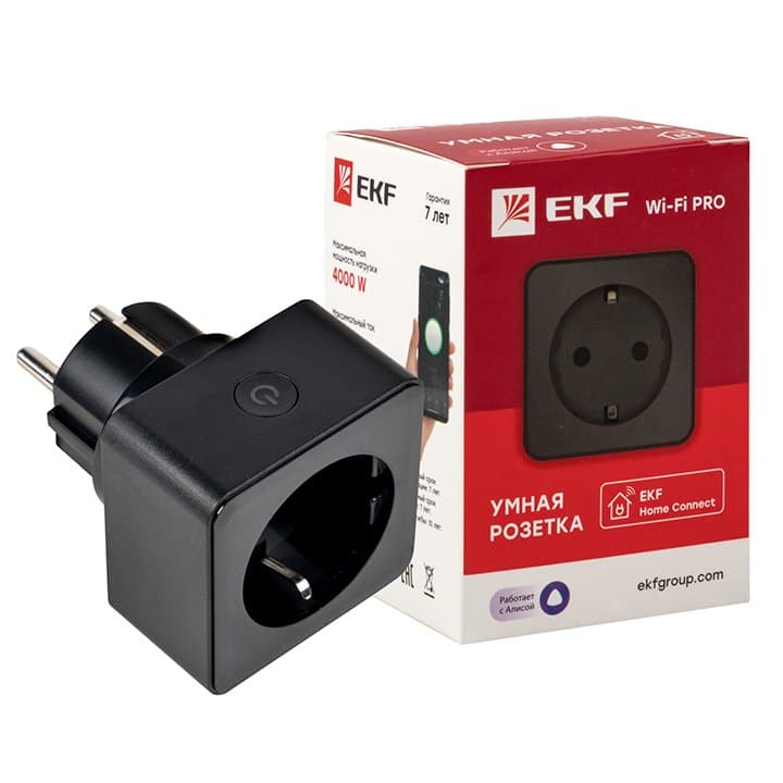EKF PROxima Умная розетка Сonnect PRO Wi-Fi черная — миниатюра 2