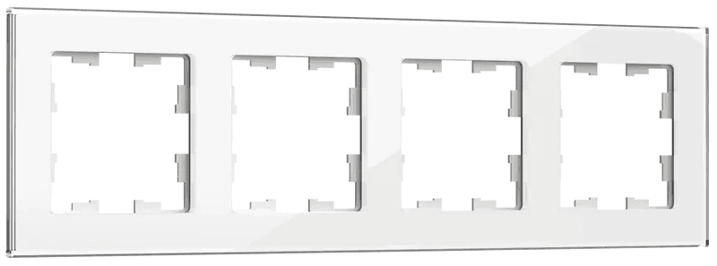 IEK BRITE DECOR Белый глянец стекло Рамка 4-м РУ-4-2-БрБ