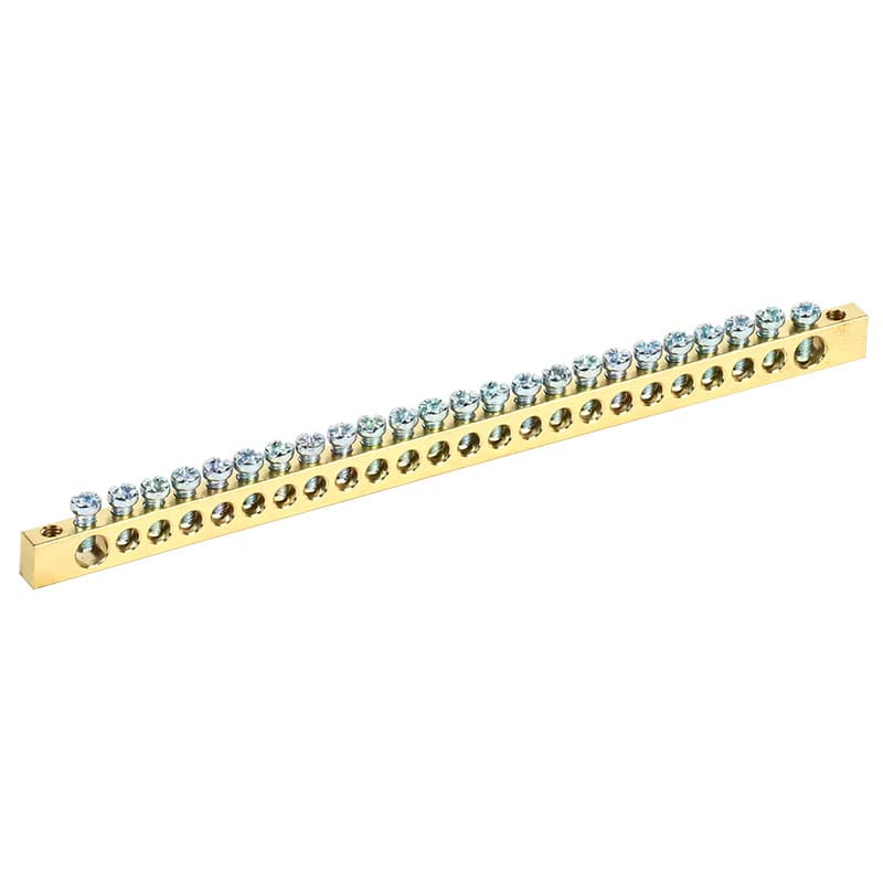 Шина PEN «земля-ноль» 6х9 мм 24/2 (24 группы/крепеж по краям) Rexant 11-2371