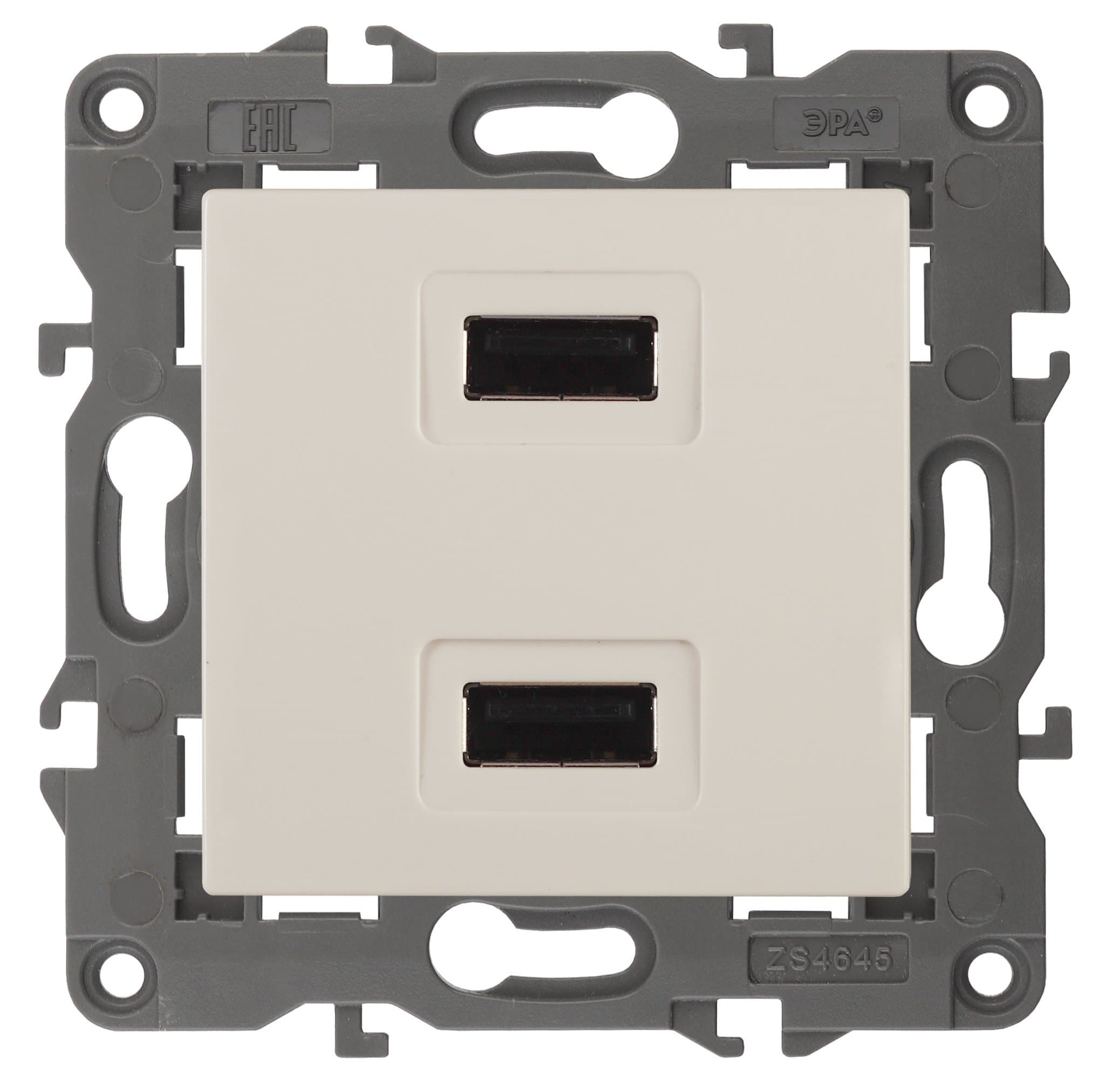 ЭРА 14-4110-02 Elegance Сл.кость Розетка USB 2-ая