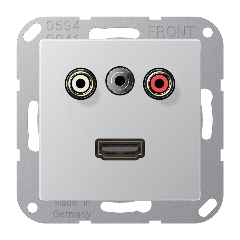 JUNG 2x Cinch Audio (RCA) / Stereo Jack (TRS 3.5 mm) / HDMI, алюминий MAA1082AL