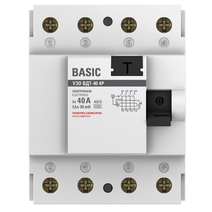 EKF Basic ВДT-40  УЗО 4P 40А/30мА (AC) электронное — миниатюра 2