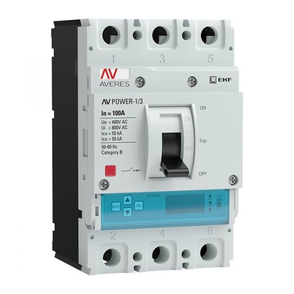 EKF Averes Автоматический выключатель AV POWER-1/3 100А 50kA ETU6.0