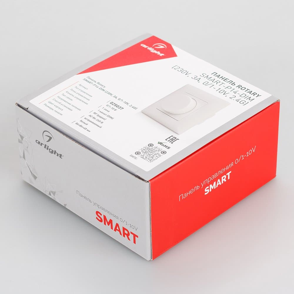 Arlight Панель SMART-P14-DIM-IN White (230V, 3A, 0-10V, Rotary, 2.4G) (IP20 Пластик, 5 лет) 025037 — миниатюра 2