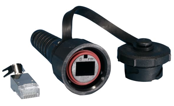 Hyperline PLUG-IE-8P8C-PV-C6-SH Промышленный разъем RJ-45 (8P8C) под витую пару, IP67, категория 6, с защитной крышкой, экранированный (SH) 47331