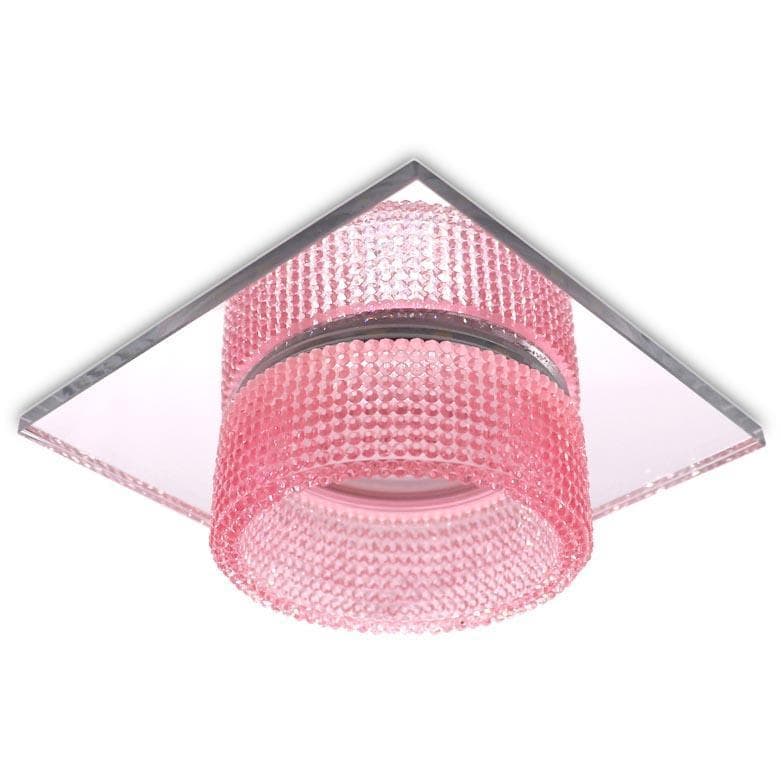 Ambrella Встраиваемый точечный светильник TN356 CH/PI хром/розовый GU5.3+3W (LED COLD) 95*95*45 — миниатюра 1