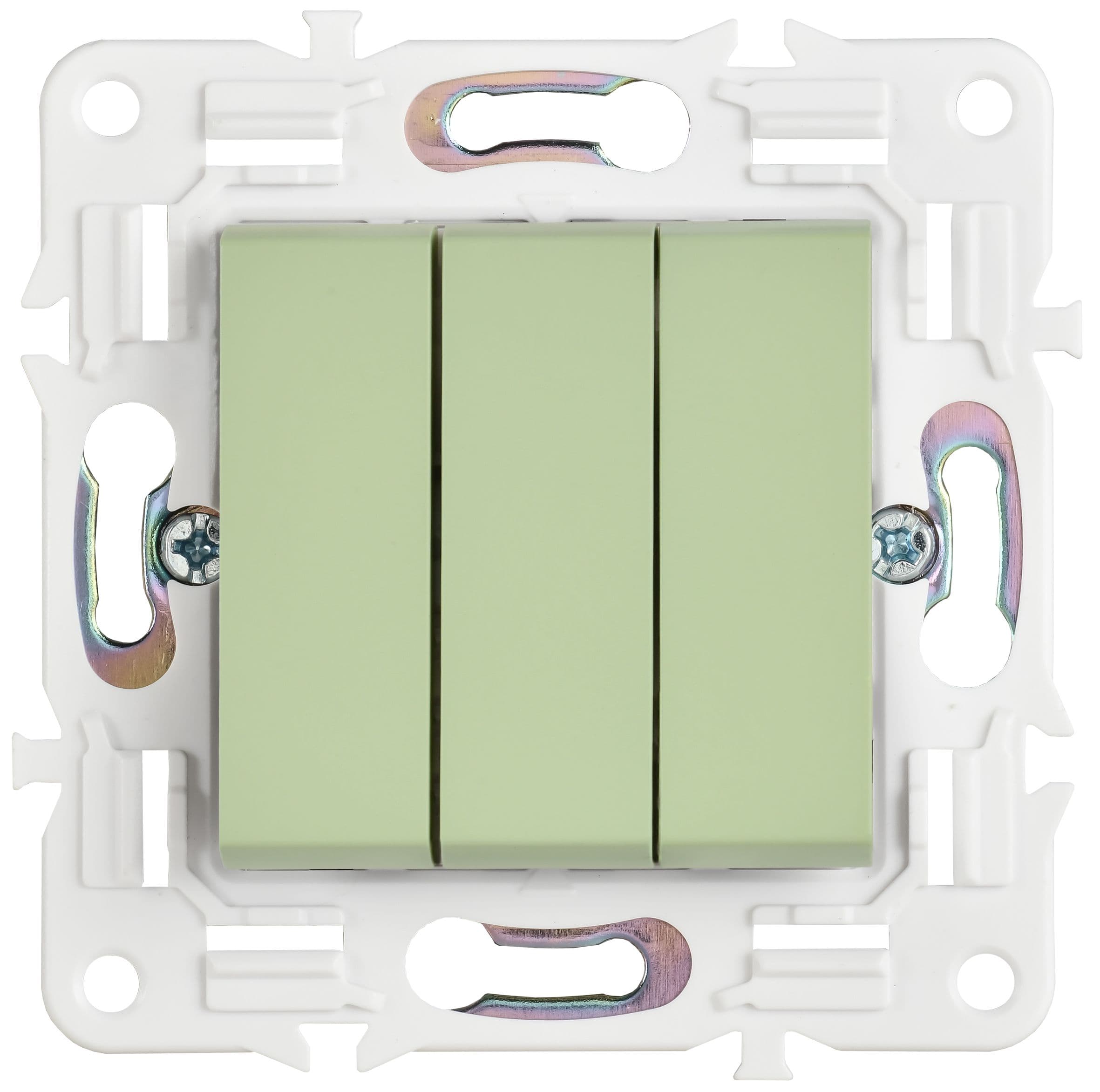 IEK SKANDY Мятный Выключатель 3-клавишный 10А SK-V11G — миниатюра 2
