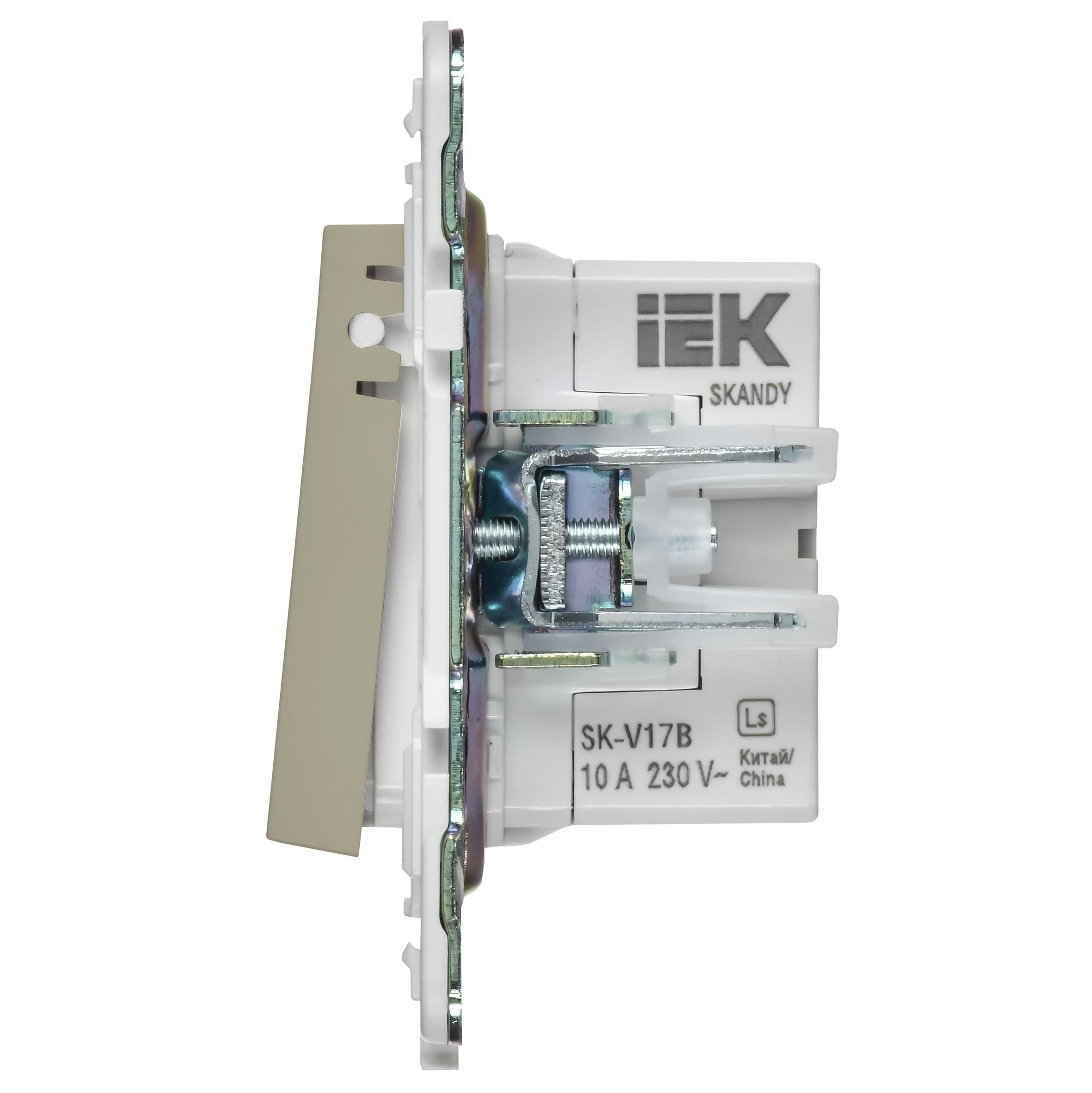 IEK SKANDY Бежевый Кнопка звонка с индикацией для отелей 10А SK-V17B — миниатюра 3