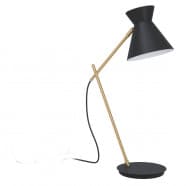 Eglo 98864 Настольная лампа AMEZAGA, 1Х10W, E27, L355, B160, H575, основание: Ø170, сталь, черный/латунь