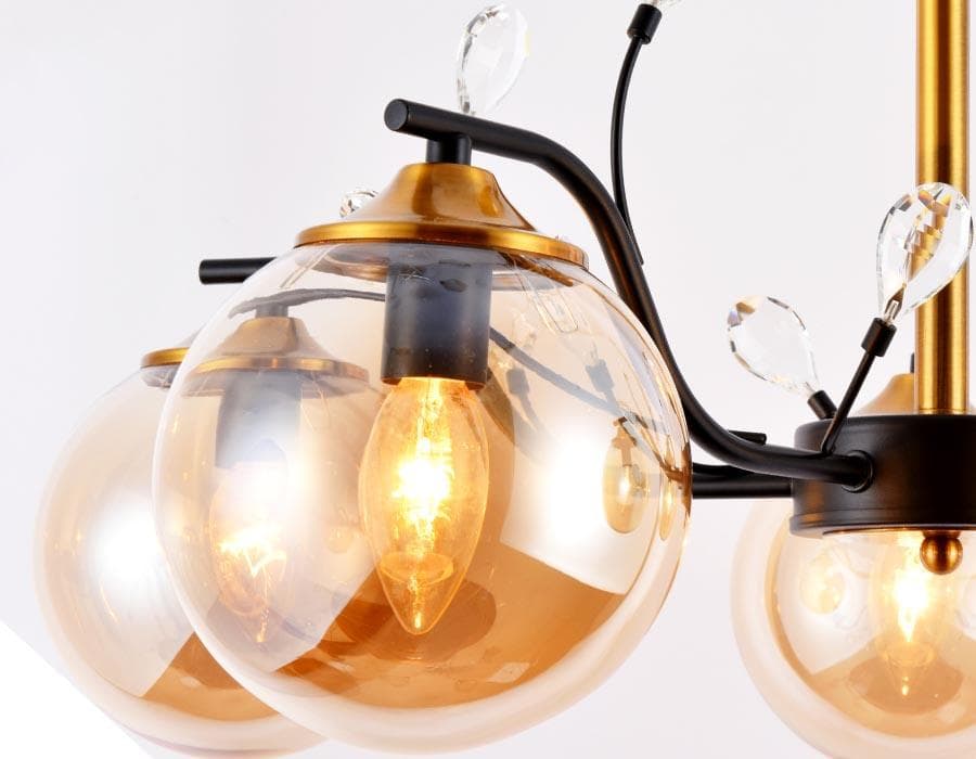 Ambrella Подвесная люстра TR9072/5 BK/TI черный/янтарь E14 max 40W D620*420 — миниатюра 2