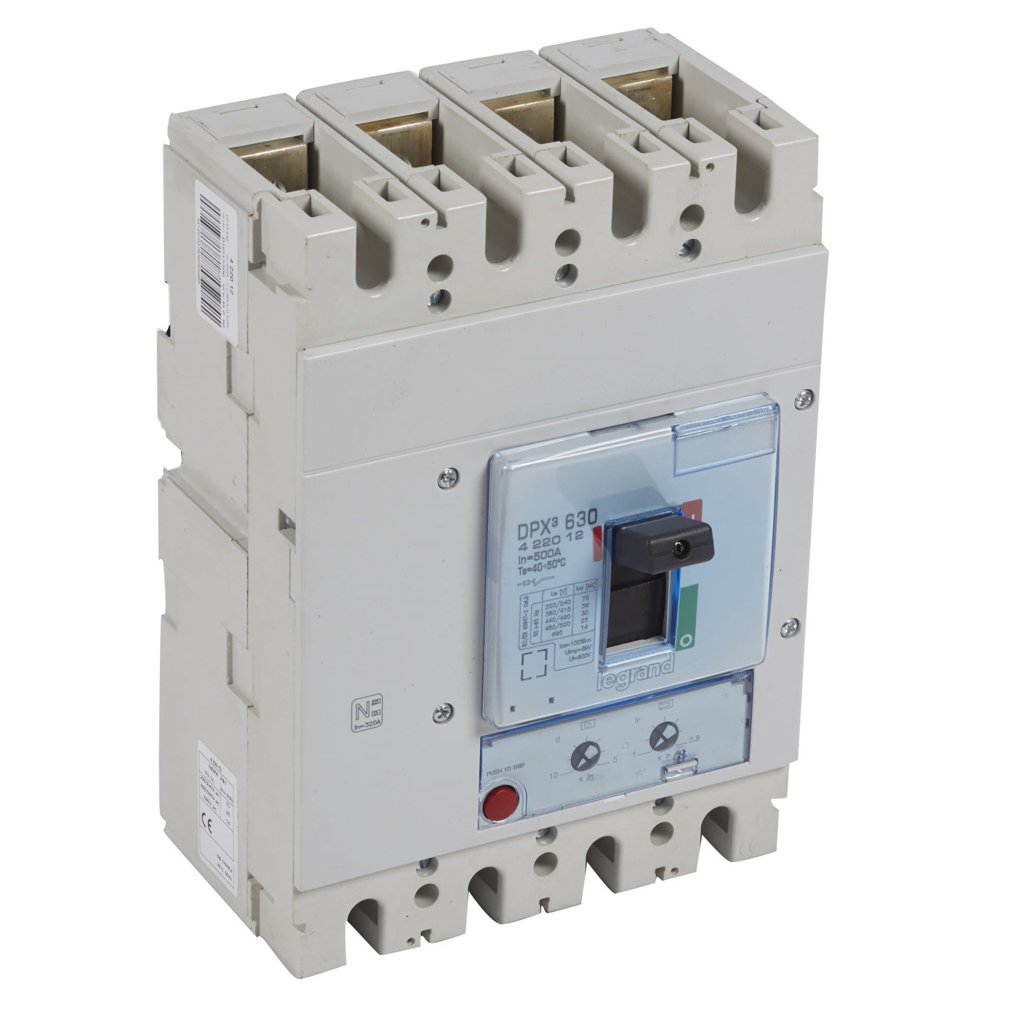 Legrand DPX3 630 Автоматический выключатель 3P+N/2 500А 36kA/термомагн.расц. 422012