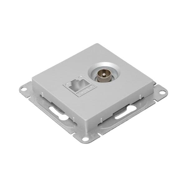 EKF Механизм розетки TV+RJ45 (cat5), алюминий Эпика — миниатюра 11