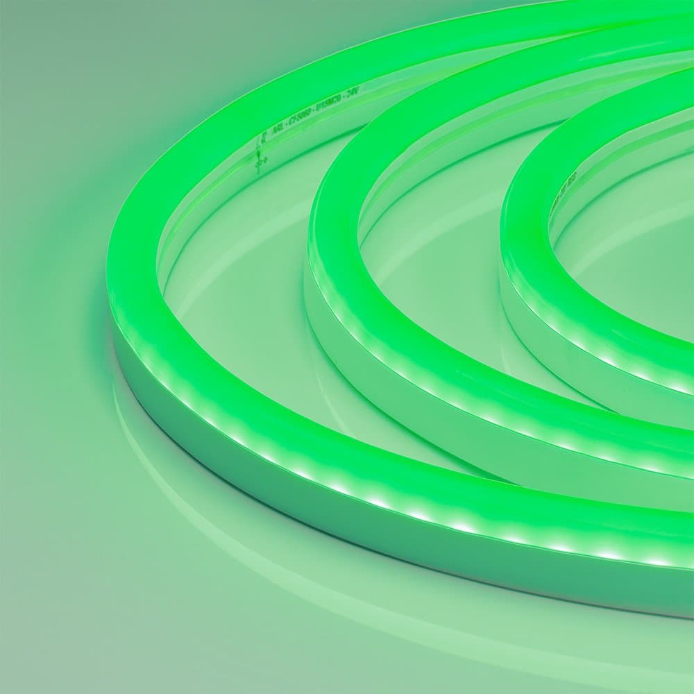 Arlight Гибкий неон ARL-CF2835-Classic-220V Green (26x15mm) 021158 — миниатюра 1