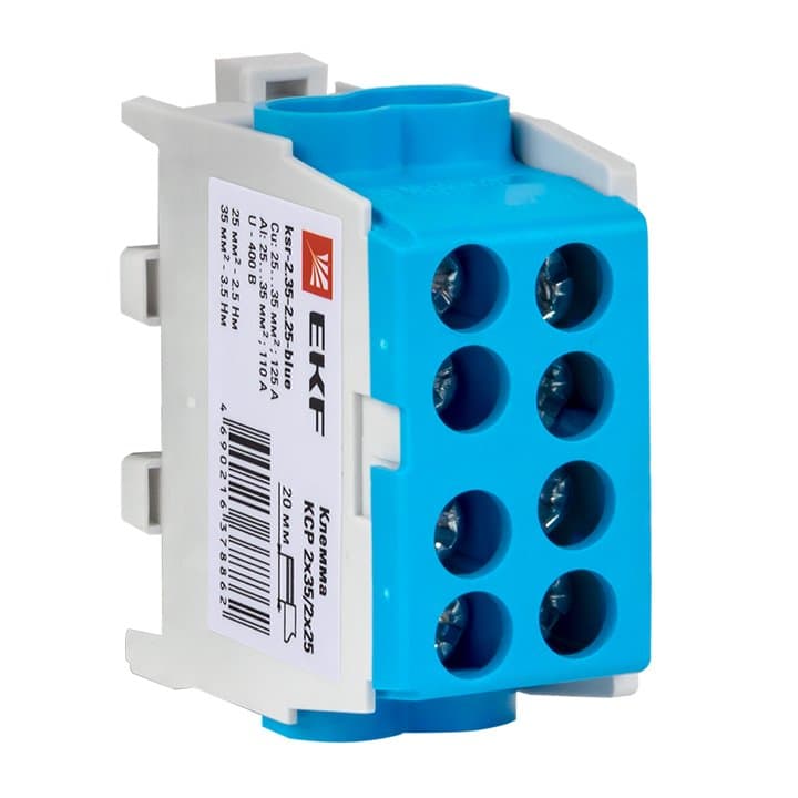 EKF PROxima Клемма распределительная КСР с двойным винтом 2x35/2x25 синяя