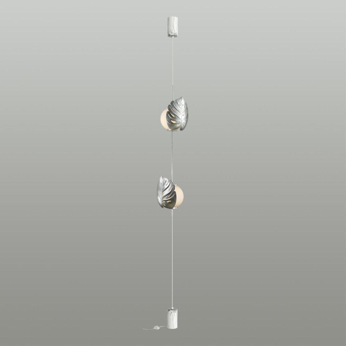 Odeon Light 4865/2FC MODERN ODL_EX22 45 серебристый/белый/стекло Натяжной торшер с выкл. E14 2*40W JUNGLE — миниатюра 4