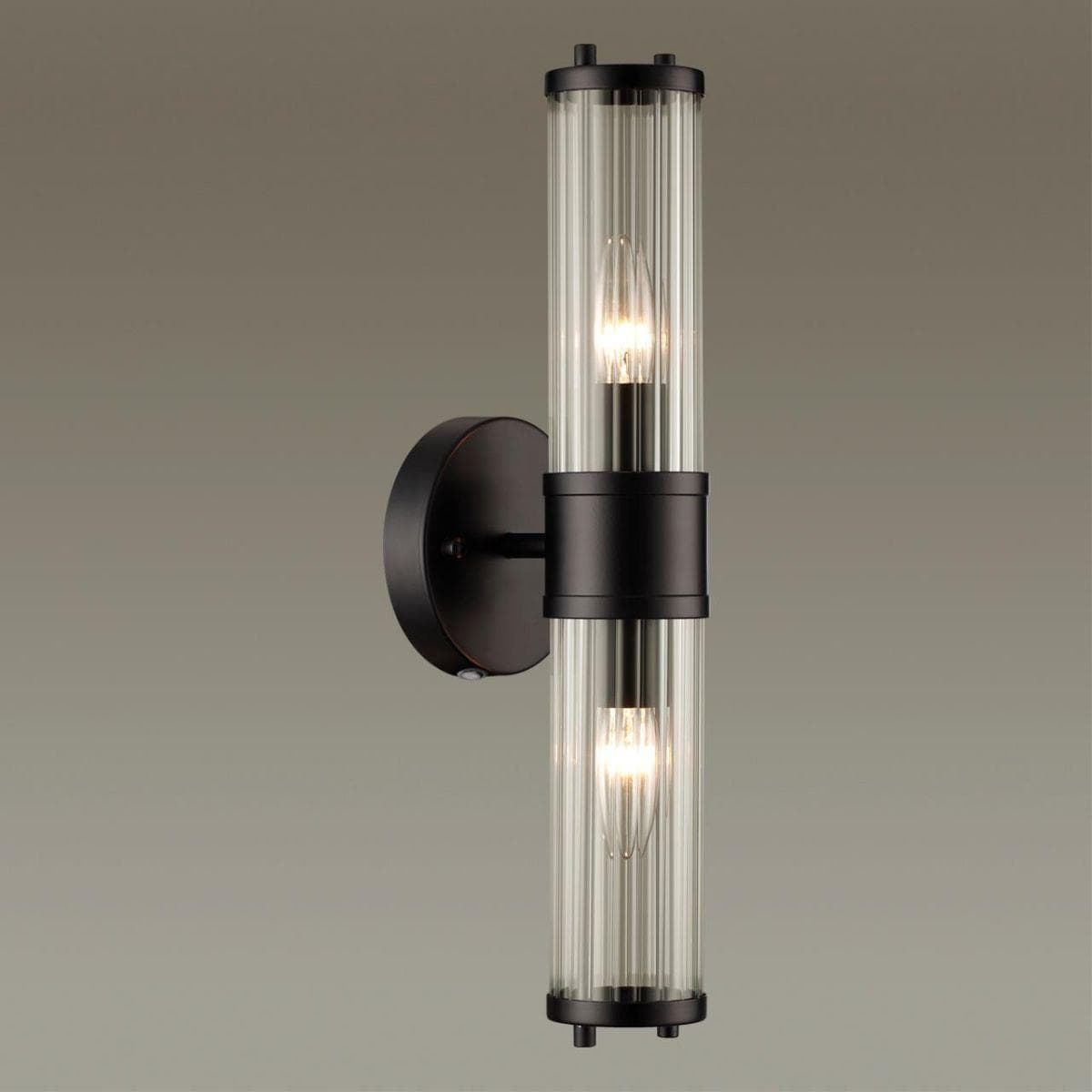 Odeon Light 4944/2W DROPS ODL22 553 черный/прозрачный/стекло Настенный светильн. E27 1*40W IP44 KEPA — миниатюра 4