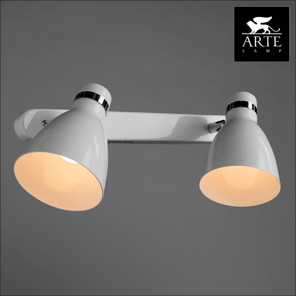 Arte Lamp Mercoled Хром/Белый Спот 2x60W 2xE27 A5049AP-2WH — миниатюра 2
