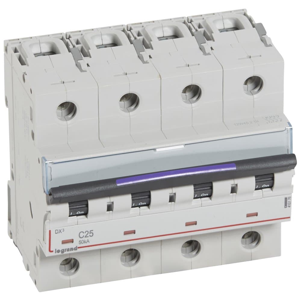 Legrand DX3 Автоматический выключатель 50кА 25А 4P C 410176 — миниатюра 1