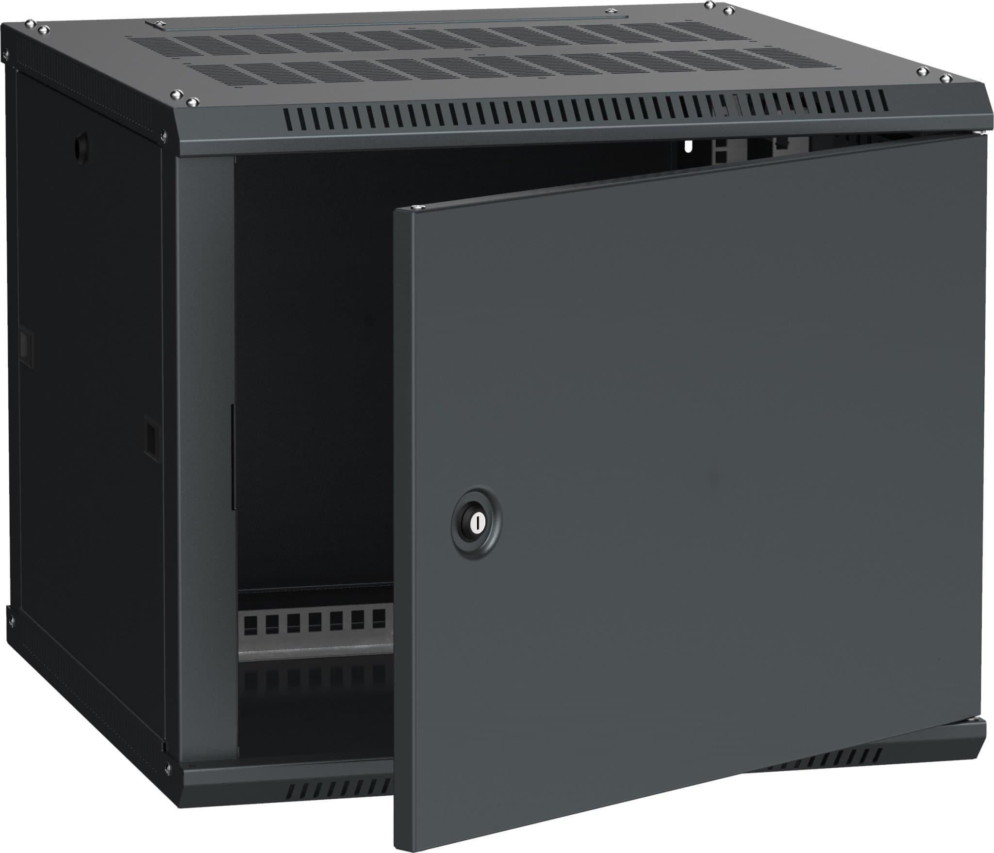 IEK LINEA W ITK Шкаф LINEA W 9U 600x600 мм дверь металл, RAL9005 LWR5-09U66-MF