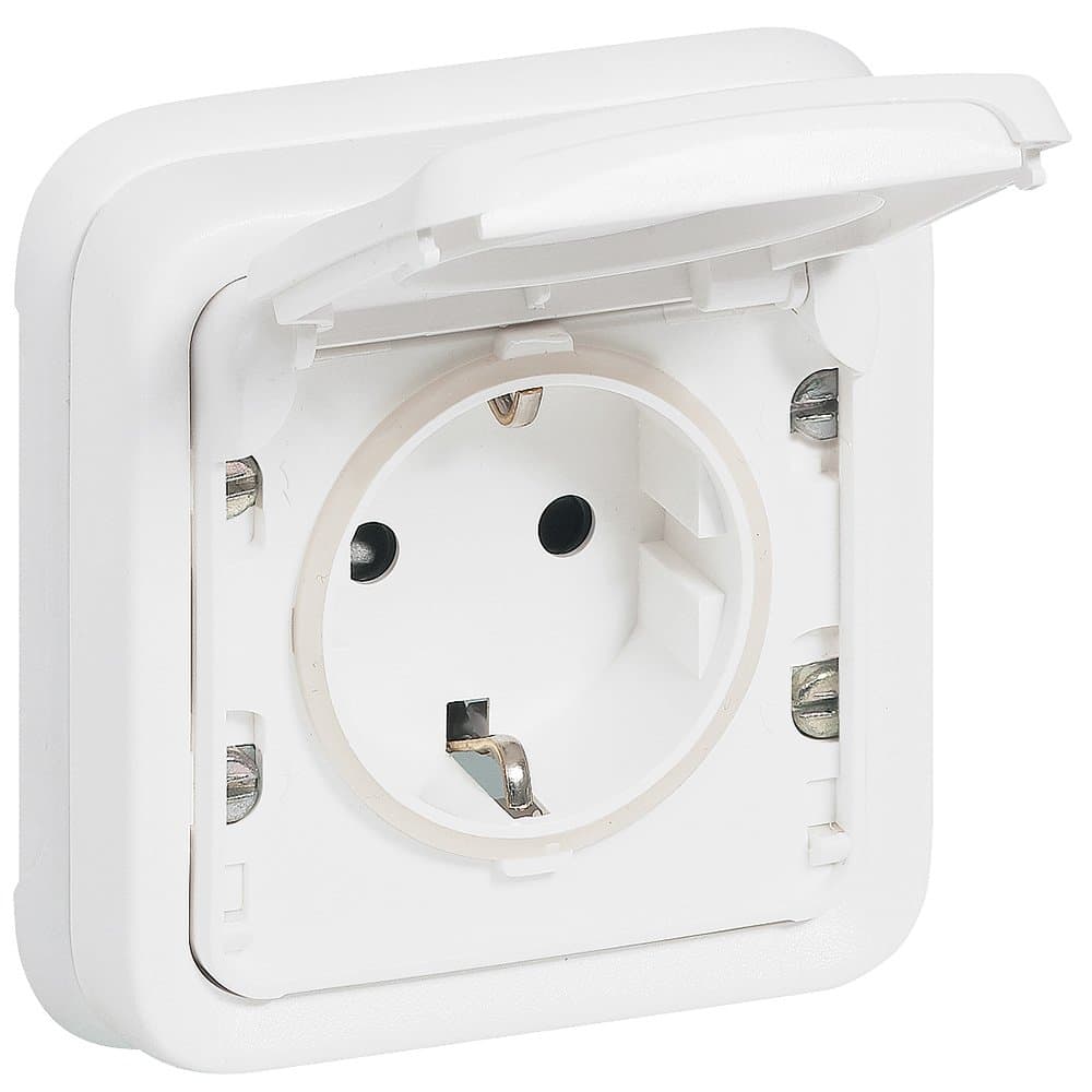 Legrand Plexo Arctic Антибактериальный Розетка с/з с крышкой в сборе 070772