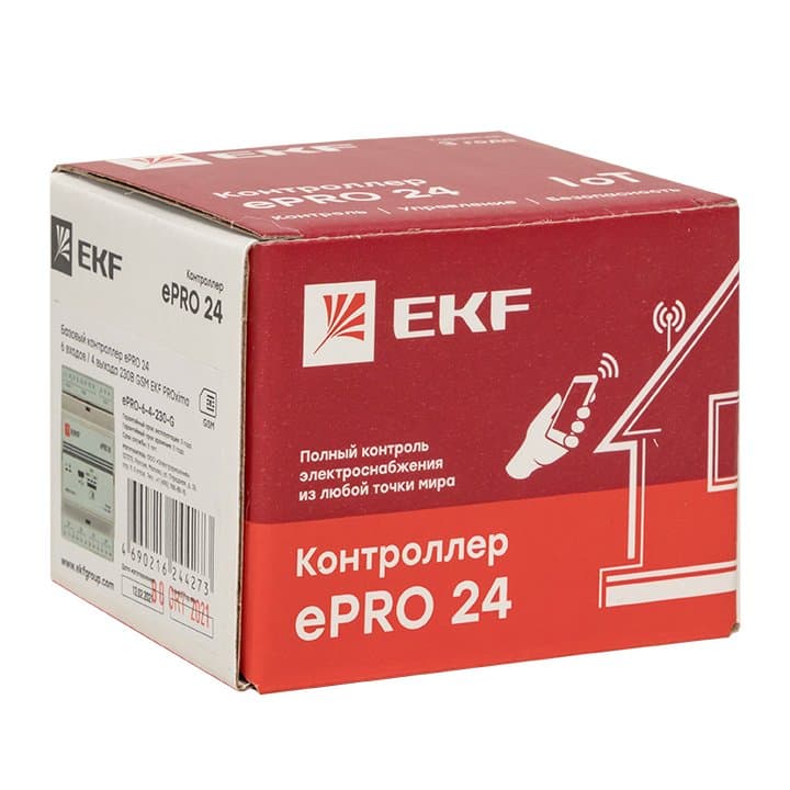 EKF PROxima Модуль базовый ePRO удаленного управления 6вх\4вых 230В GSM ePRO-6-4-230-G — миниатюра 6