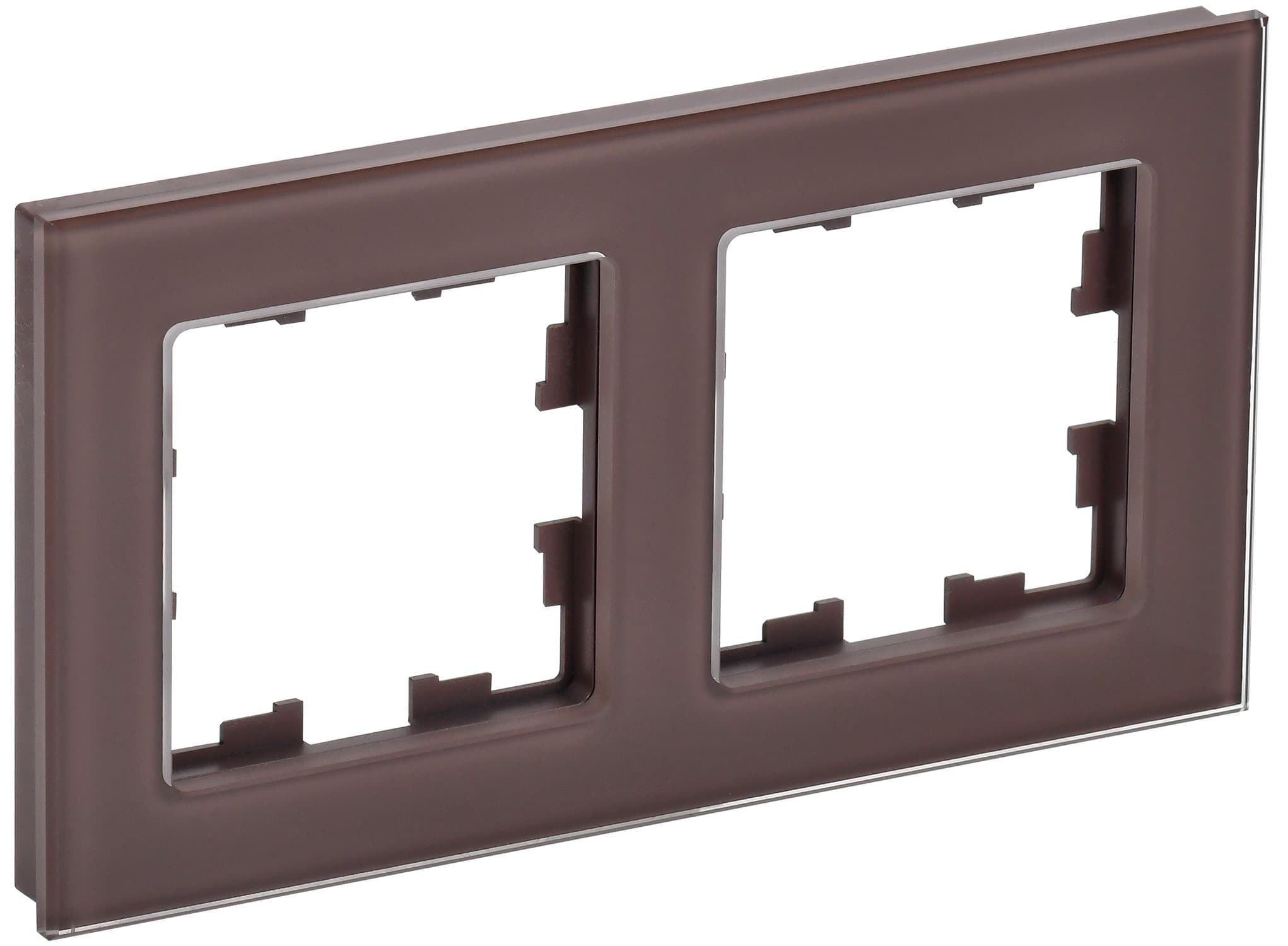 IEK BRITE DECOR Темн.бронза глянц стекло Рамка 2-м РУ-2-2-БрТБ