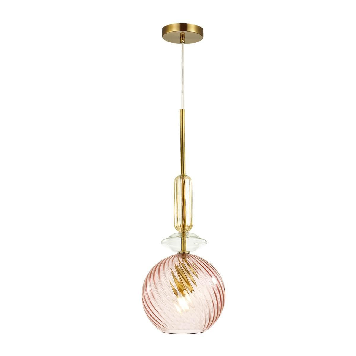 Odeon Light 4862/1 PENDANT ODL21 286 розовый/золото Подвес E27 1*60W BELLA — миниатюра 1