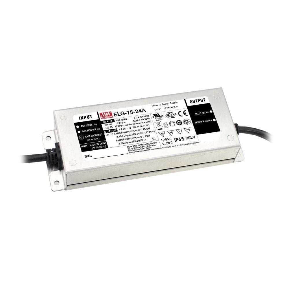 Varton Драйвер 75Вт 24V для светодиодной ленты Meanwell IP67 DALI 180x63x35,5 мм ELG-75-24DA-3Y