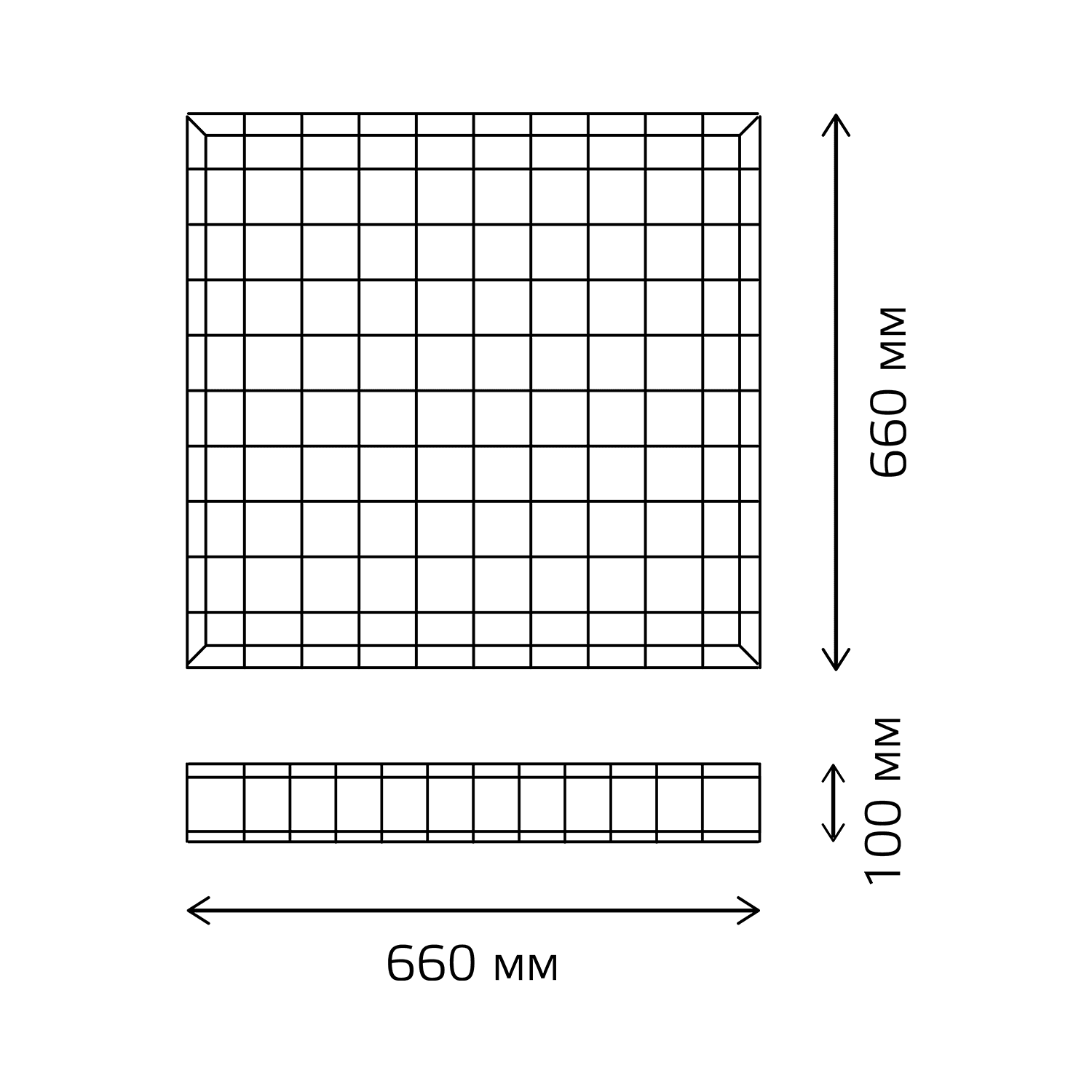 Gauss Решетка защитная для св-ка ЛПО/ДПО 660х660х100 1/6 903265602 — миниатюра 3
