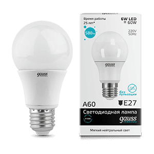 Gauss Лампа LED Elementary A60 E27 6W 220V 4100K 23226