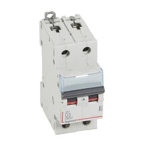 Legrand DX3 6000 Автоматический выключатель 10кА 2P 230/400В 3А 2 мод (D) 408025 — миниатюра 1
