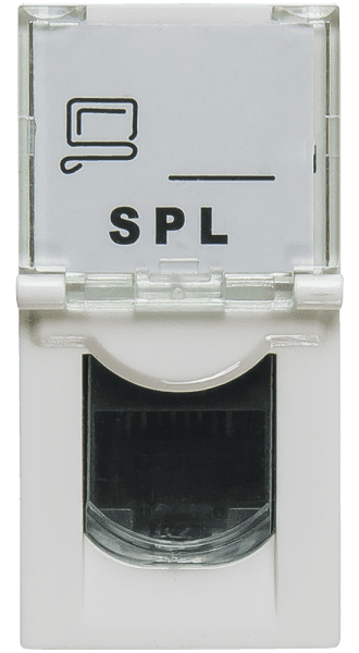 SPL Розетка RJ 45 Mosaic категория 5е UTP 1 модуль белая (076551 - SPL - 200006)