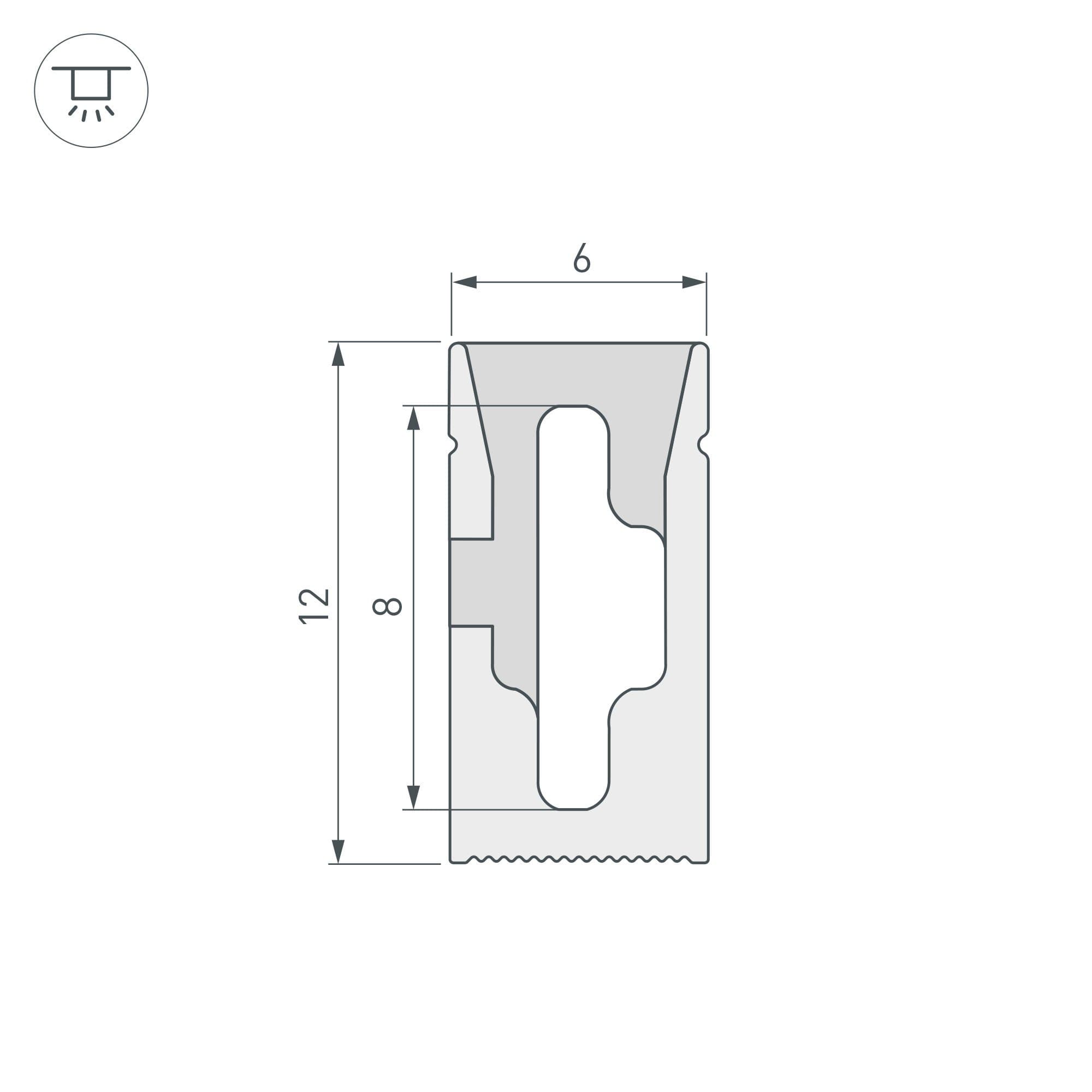 Arlight Силиконовый профиль WPH-FLEX-0612-SIDE-S8-5m WHITE (Силикон) 040264 — миниатюра 2