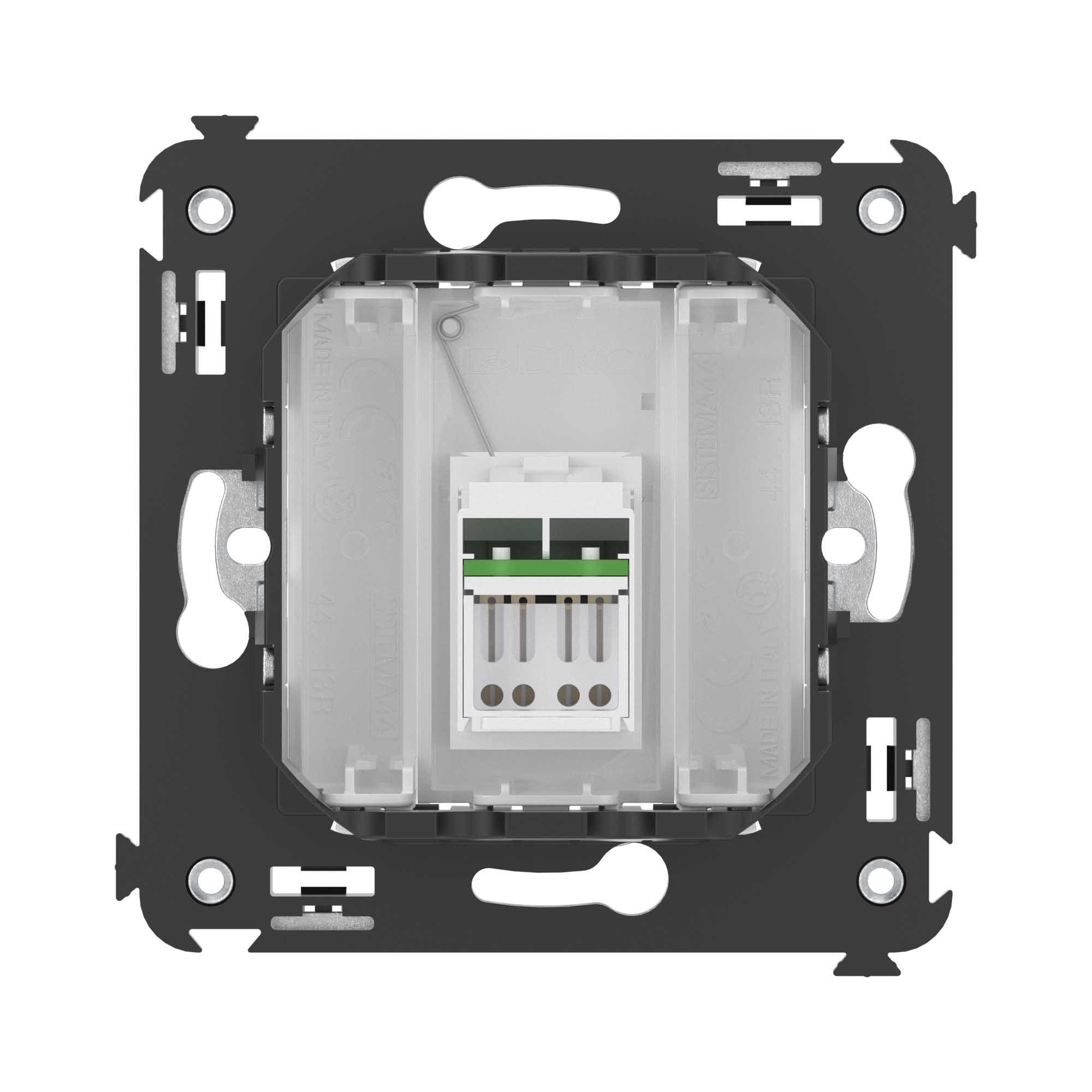 DKC Компьютерная розетка RJ-45 в стену, кат.6А одинарная, "Avanti", "Белое облако" — миниатюра 3