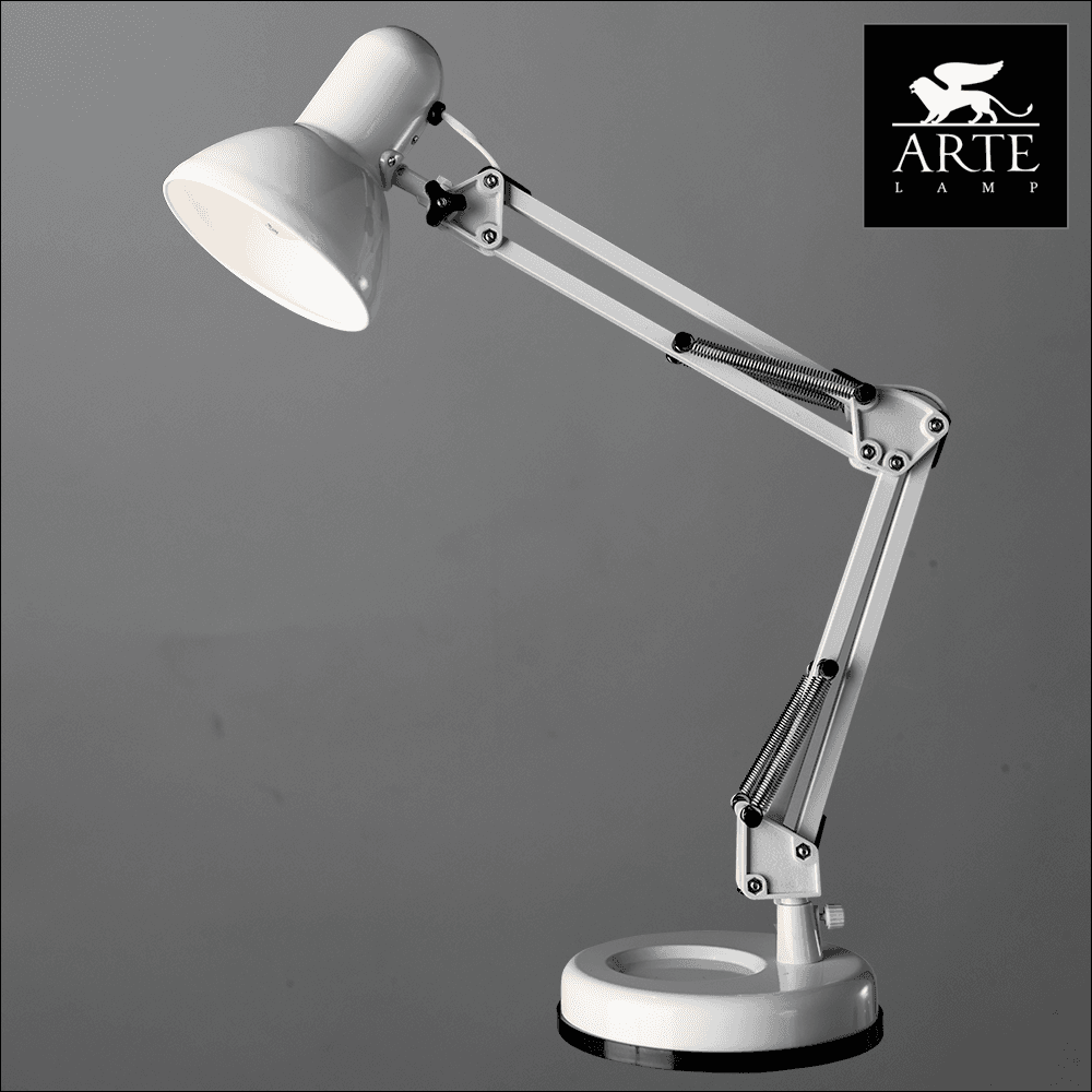 Arte Lamp Junior Белая Лампа настольная офисная 40W E27 A1330LT-1WH — миниатюра 2