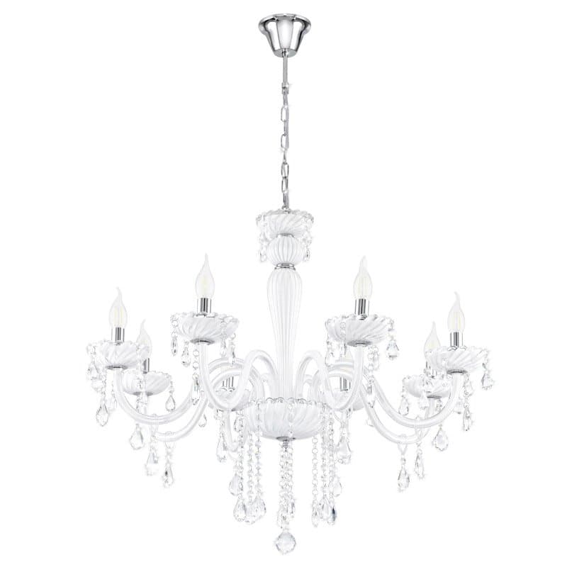 Eglo Люстра CARPENTO, 8х40W (Е14), ?700, H1300, стекло/белый 39114