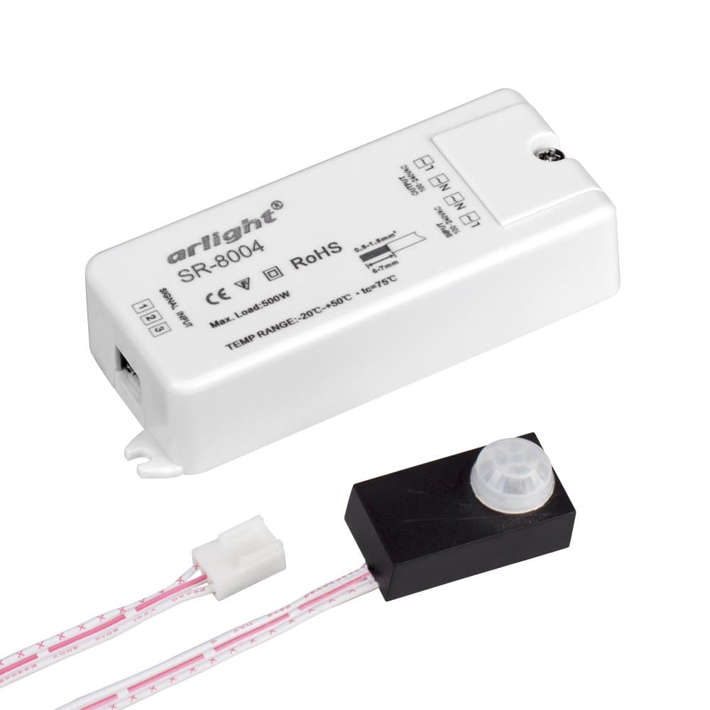 Arlight Датчик SR-8004 black (220V, 500W, PIR-Sensor) (-) 020864