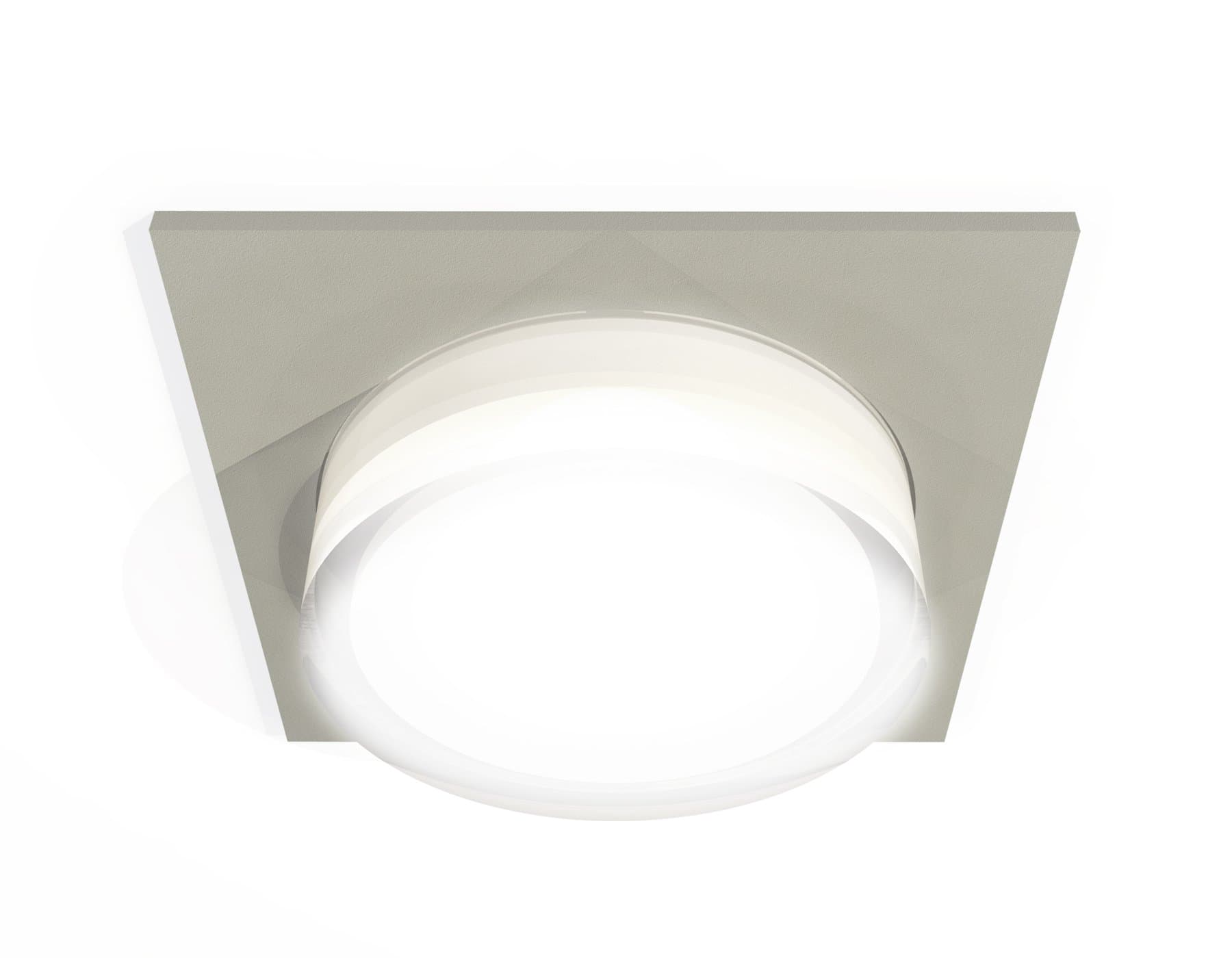Ambrella Комплект встраиваемого светильника c акрилом XC7633040 SGR/FR/CL серый песок/белый матовый/прозрачный MR16 GU5.3 (C7633, N7160) — миниатюра 1