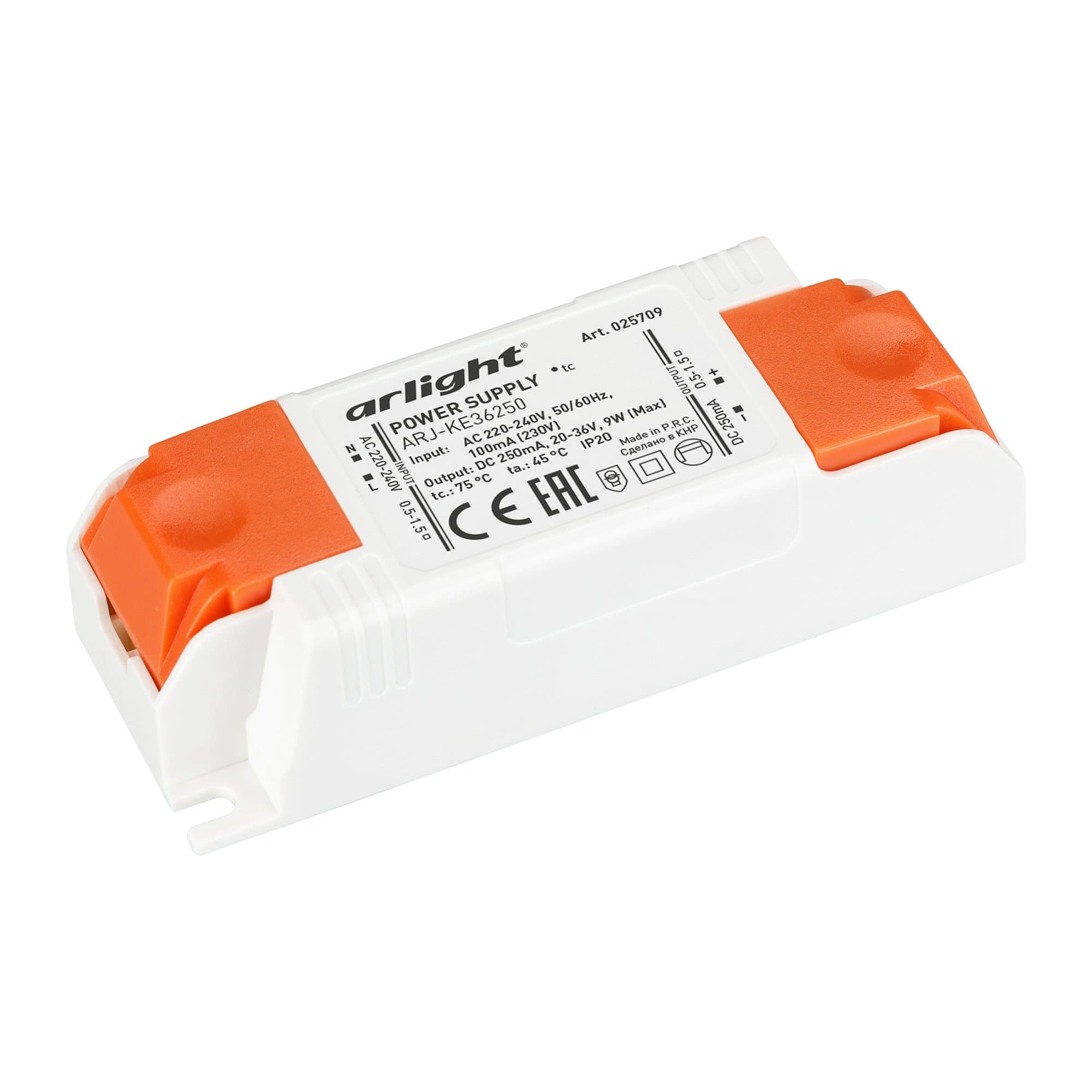 Arlight Блок питания ARJ-KE36250 (9W, 250mA) (IP20 Пластик, 5 лет) 025709 — миниатюра 1