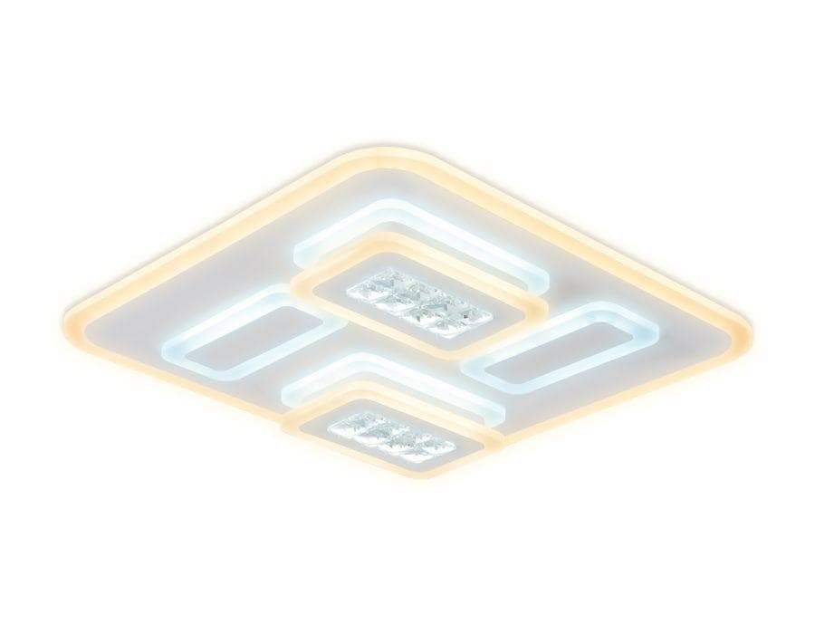 Ambrella Потолочный светодиодный светильник с хрусталем FA257 GR серый 134W 500*500*80 (ПДУ РАДИО 2.4) — миниатюра 3