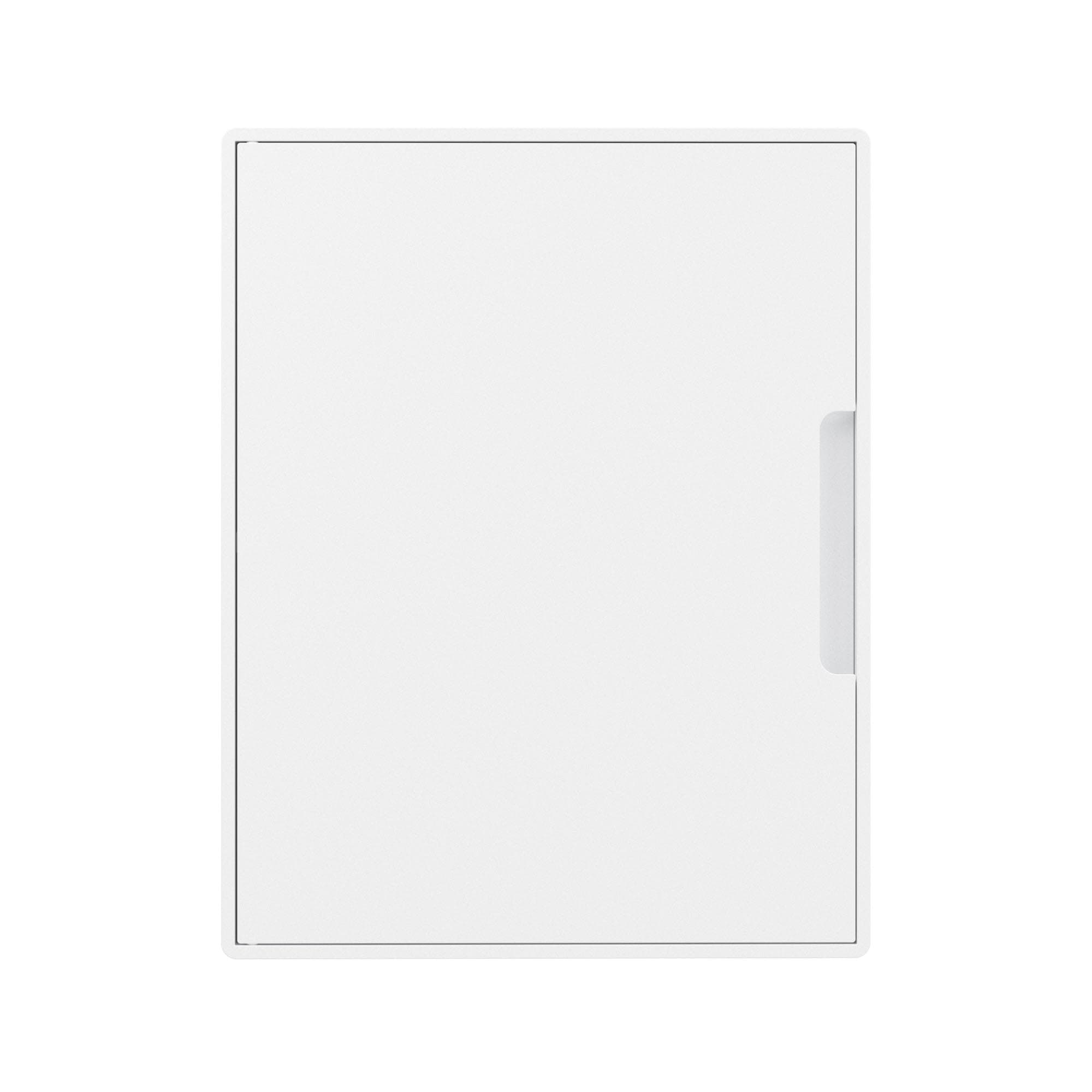 Щиток 24 мод настенный слаботочный Фрейм (FRAME), белый, с белой дверцей, с монтажной платой, 1 розеткой (арт. 76482B) и установочной рамкой — миниатюра 2