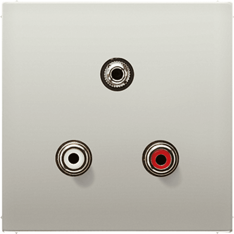 JUNG LS 990 Edelstahl Аудио Разъем (RCA) / Stereo Jack (TRS 3.5 mm) MAES1011