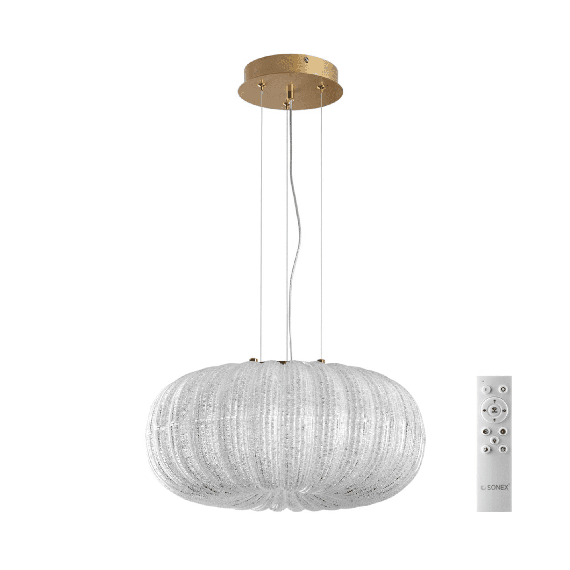 Sonex 7720/36L PIKO LED Светильник металл/стекло/прозрачный/золотой LED 36Вт 3000-6500K D400 IP20 пульт ДУ ANGELO