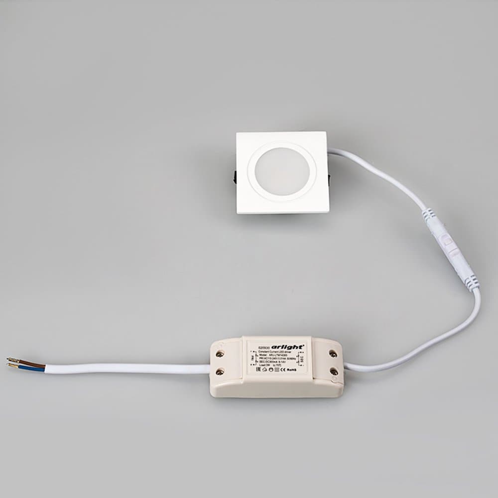 Arlight Светодиодный светильник LTM-S60x60WH-Frost 3W White 110deg (IP40 Металл, 3 года) 020763 — миниатюра 3