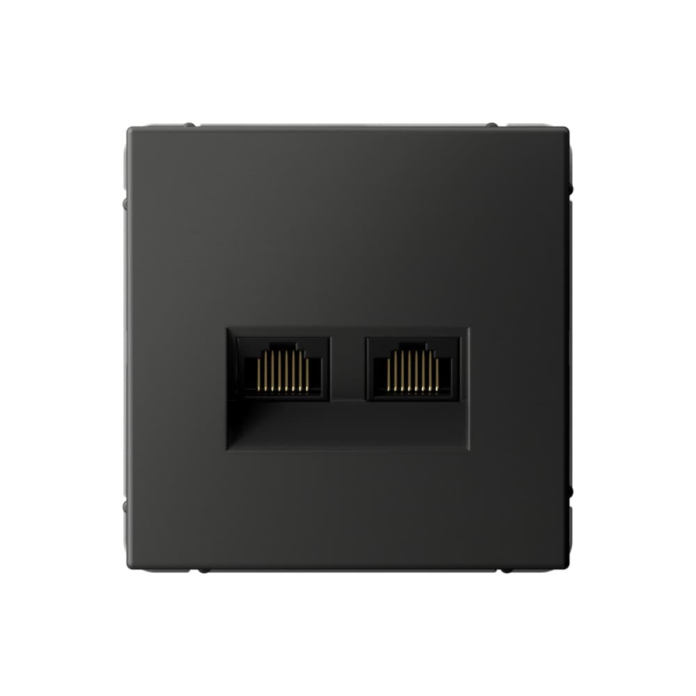 Systeme Electric ArtGallery Базальт Розетка двойная компьютерная RJ45+RJ45, кат.6А, механизм