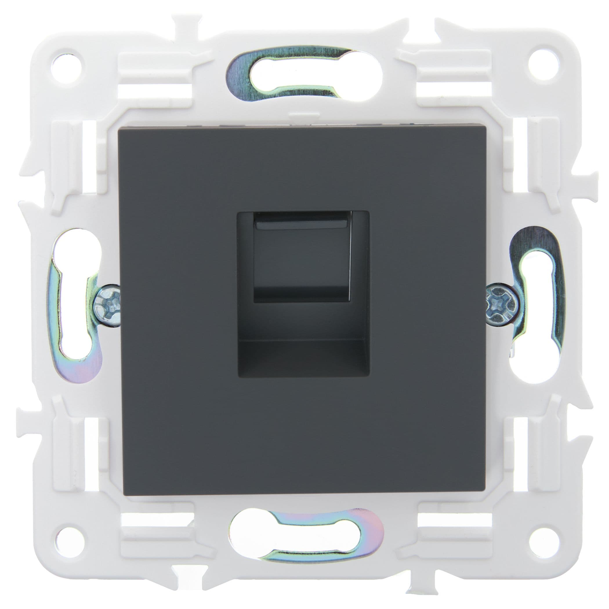 IEK SKANDY Графит Розетка компьютерная RJ45 кат.5E SK-K01G — миниатюра 2
