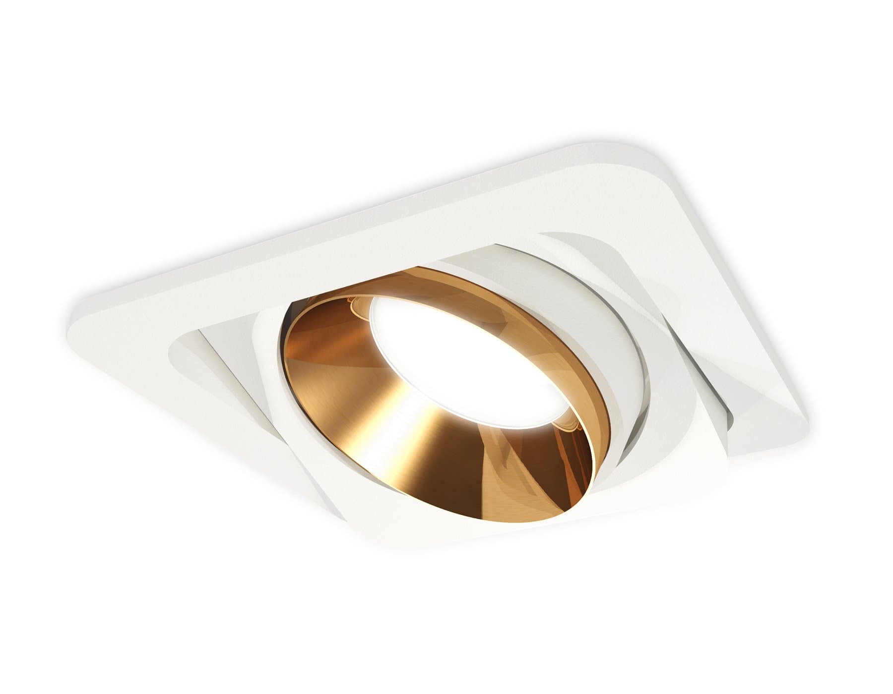 Ambrella Комплект встраиваемого поворотного светильника XC7658024 SWH/PYG белый песок/золото желтое полированное MR16 GU5.3 (C7658, N7034) — миниатюра 1