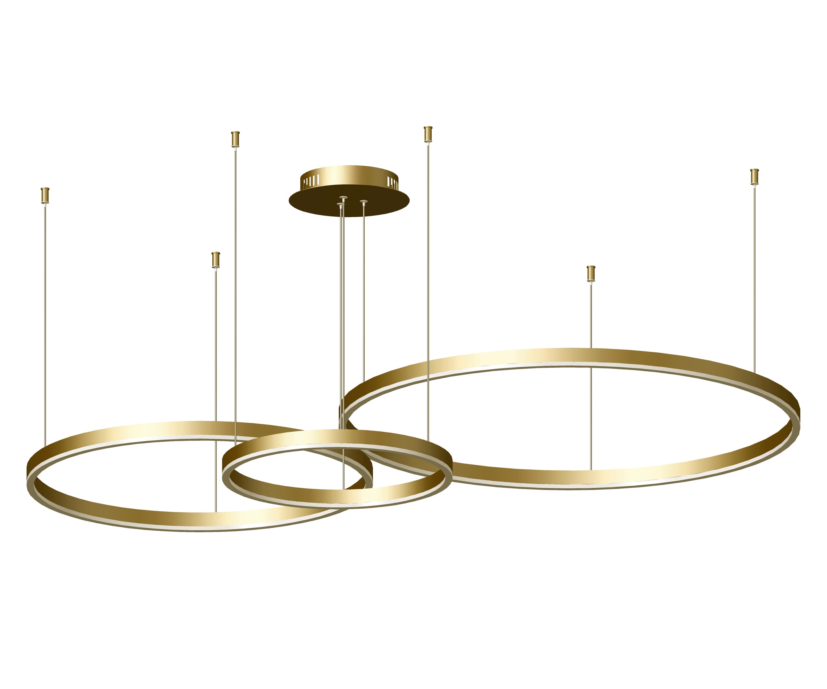 Kink Light 08223,33P(3000K) Подвес Тор матовое золото w133.5*95(d80+60+40) h150 Led 100W (3000K) диммируемый, с пультом ДУ
