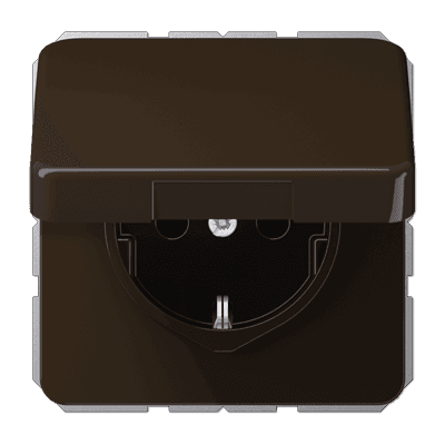 JUNG Штепсельная розетка SCHUKO 16A 250V~ с защитой от детей, влагозащищенная коричневая CD1520BFKIKLBR