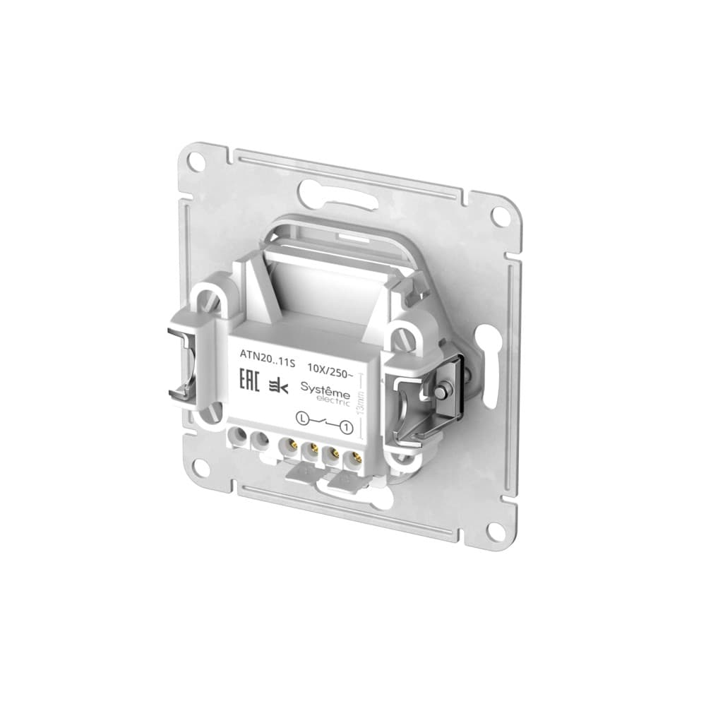 Systeme Electric AtlasDesign Art Белый Выключатель 1-клавишный, сх.1, 10АХ, мех., быстрозажим. клем. — миниатюра 3
